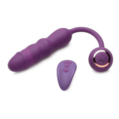 Inmi Thrust Thumper Rechargeable Silicone Vibrator with Remote Control - Purple - Sexdoll.Sex