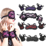 Intimate Bondage Kit For Couples - Silk Lace Blindfold & Cuff Set - Sexdoll.Sex