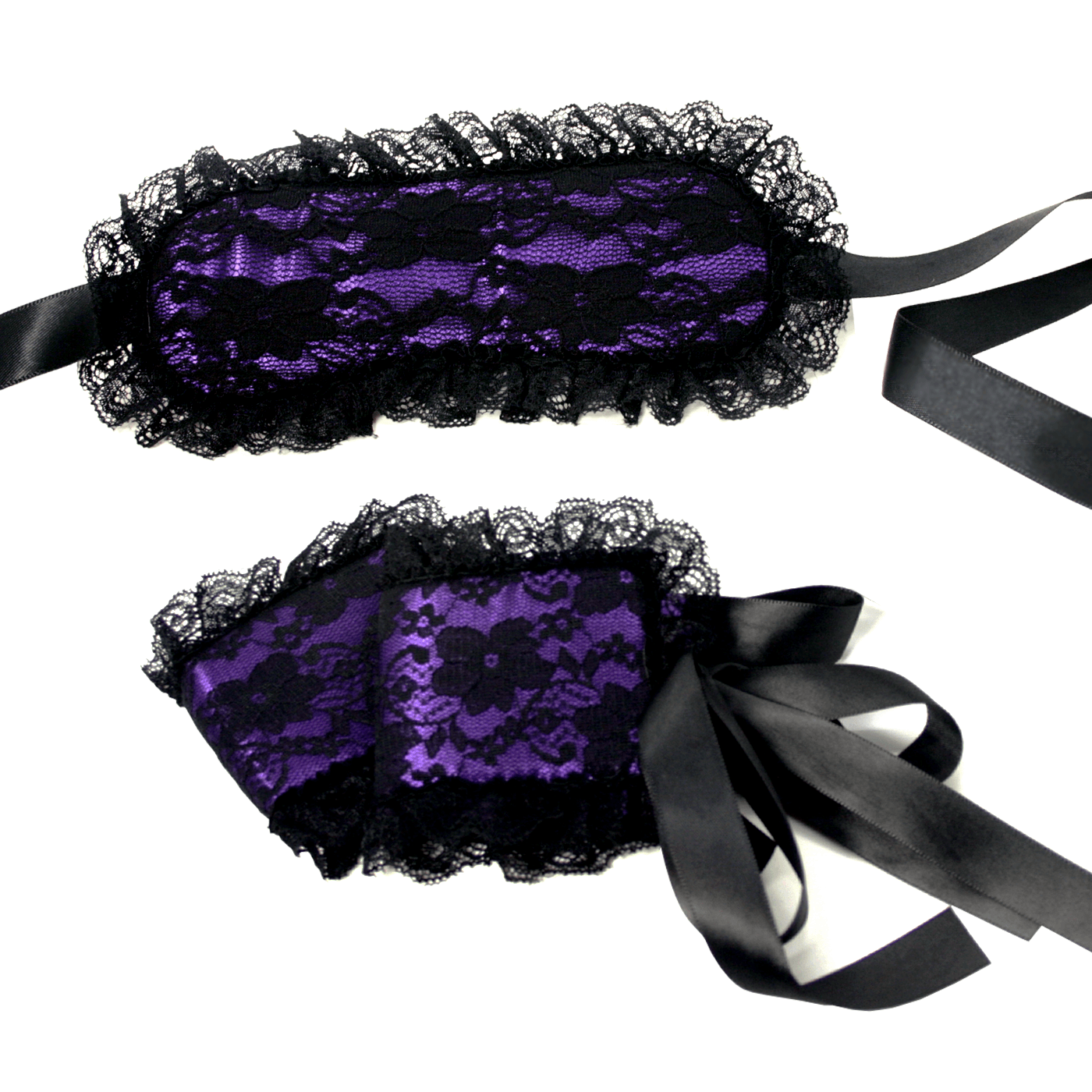 Intimate Bondage Kit For Couples - Silk Lace Blindfold & Cuff Set - Sexdoll.Sex