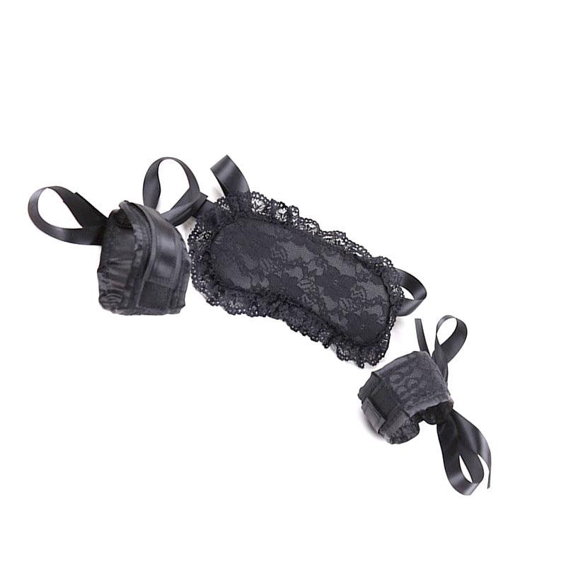 Intimate Bondage Kit For Couples - Silk Lace Blindfold & Cuff Set - Sexdoll.Sex