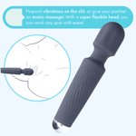 Jolie High-Power Silicone Wand Vibrator in Grey (Intense Vibrations!) - Sexdoll.Sex