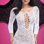 Lace Off The Shoulder Mini Dress - Sexdoll.Sex