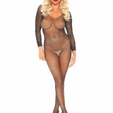 Leg Avenue Fishnet Rhinestone Crotchless Bodystocking - Sexdoll.Sex