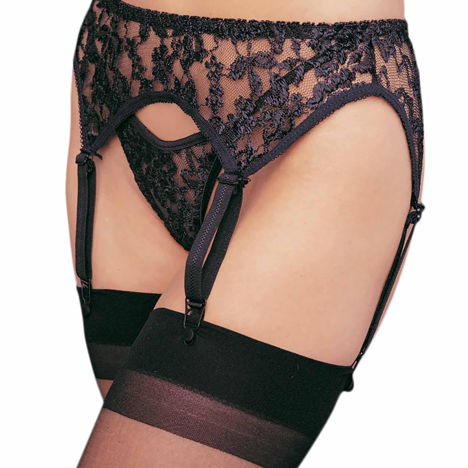 Leg Avenue Lace Garter Belt and Thong Set - Sexdoll.Sex