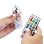 Light-Up Metal Anal Plug with Remote - Sexdoll.Sex