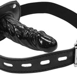 Lockable Dildo Mouth Gag SM Fantasy Sex Toy - Adjustable Leather Strap On - Sexdoll.Sex