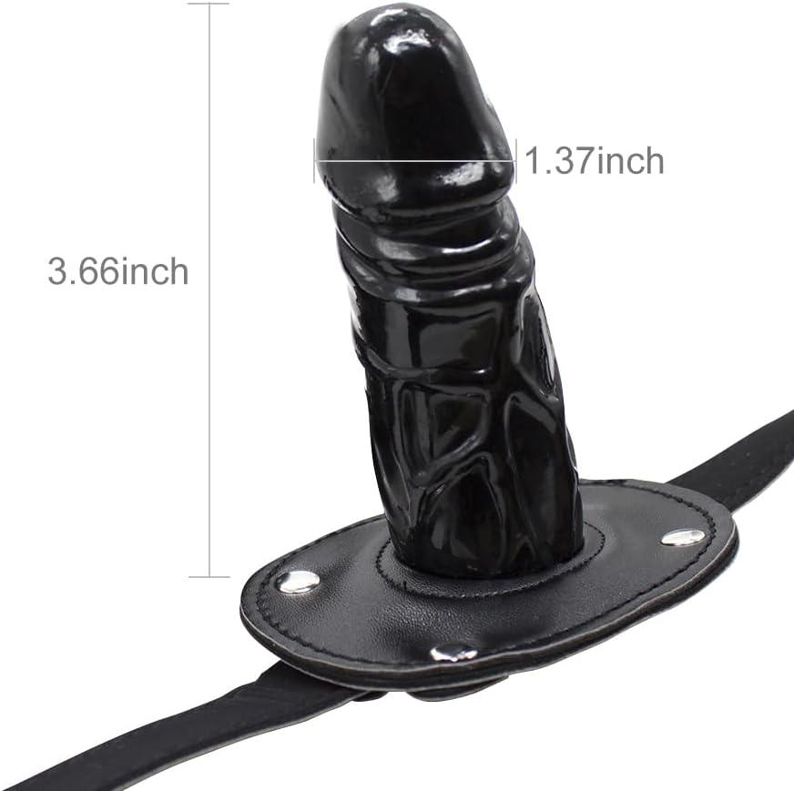 Lockable Dildo Mouth Gag SM Fantasy Sex Toy - Adjustable Leather Strap On - Sexdoll.Sex