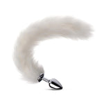 Long Fox Tail Butt Plug - White Fur - Sexdoll.Sex