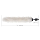 Long Fox Tail Butt Plug - White Fur - Sexdoll.Sex