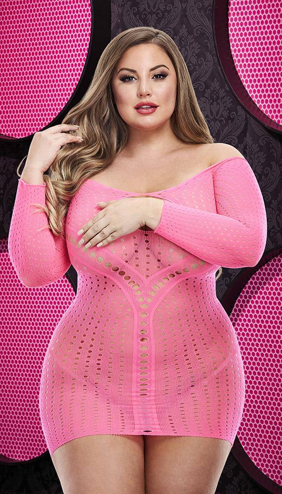 Long Sleeve Keyhole Mini Dress - Sexdoll.Sex