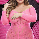 Long Sleeve Keyhole Mini Dress - Sexdoll.Sex