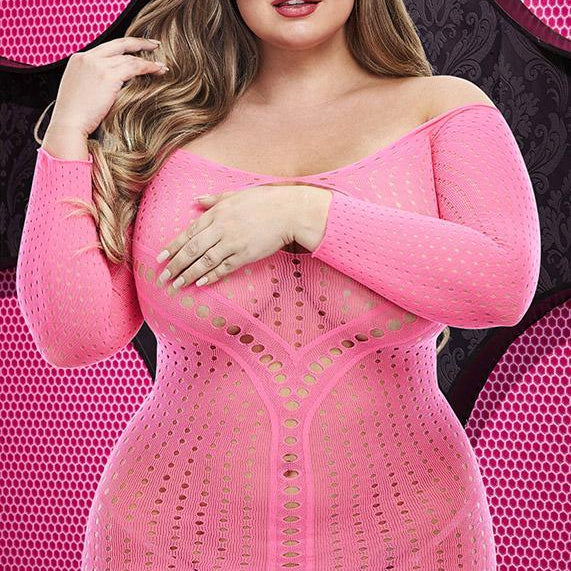 Long Sleeve Keyhole Mini Dress - Sexdoll.Sex