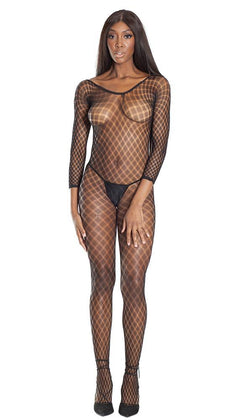 Long Sleeved Multi Fence Net Bodystocking - Sexdoll.Sex