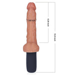 LOVEBEAR 10.8-Inch 9 Vibrating 3 Rotation Telescopic Wriggle Black Handle Big Dildo - Sexdoll.Sex