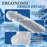 Manual transparent 7.4 IN suction cup large dildo - Sexdoll.Sex