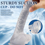 Manual transparent 7.4 IN suction cup large dildo - Sexdoll.Sex