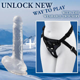 Manual transparent 7.4 IN suction cup large dildo - Sexdoll.Sex