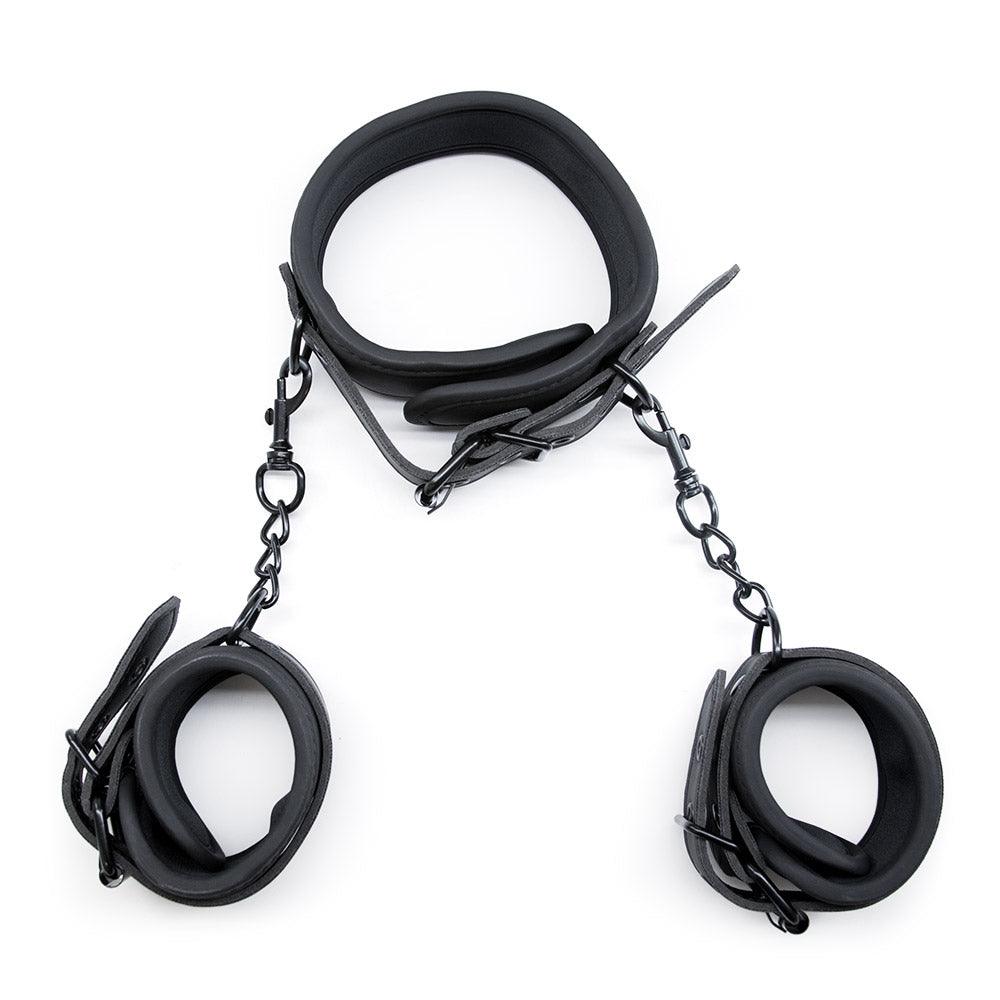 Master fetish neck to wrist Collar and restraints set - Sexdoll.Sex