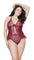 Merlot Fine Lace & Mesh Crotchless Teddy - Sexdoll.Sex