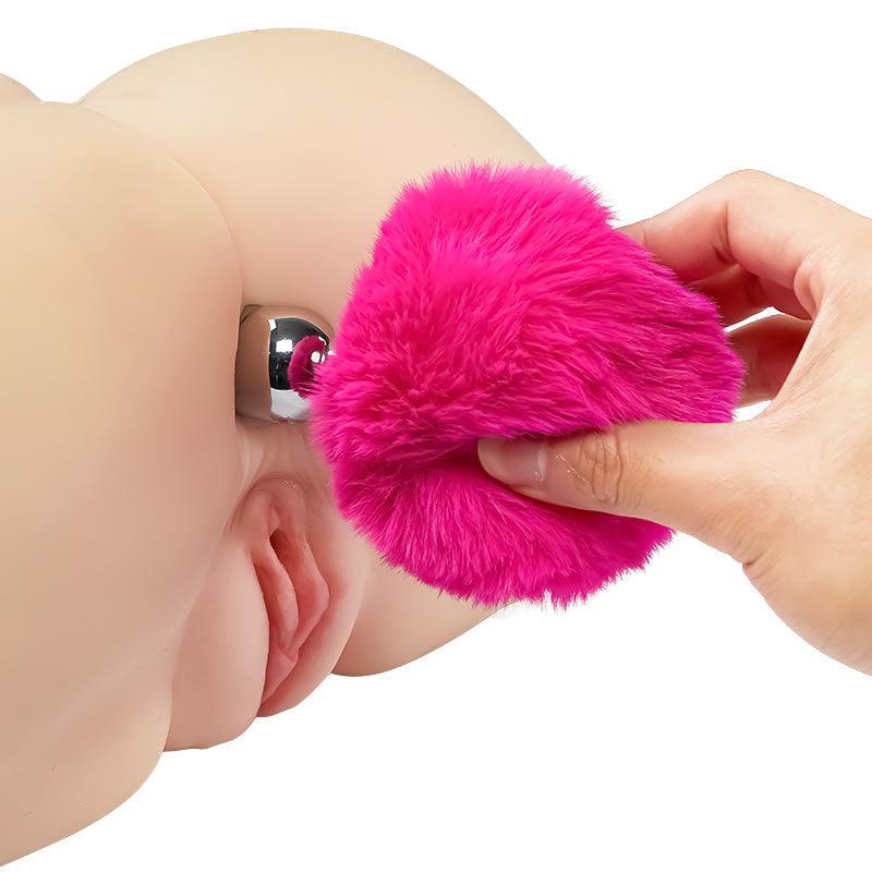 Metal Pink Hairball Base Butt Plug for Experienced Men or Women 5.51 Inch - Sexdoll.Sex