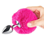 Metal Pink Hairball Base Butt Plug for Experienced Men or Women 5.51 Inch - Sexdoll.Sex