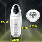 Mimao - Clamping Vibrating White Handle Clear Liner Masturbator - Sexdoll.Sex