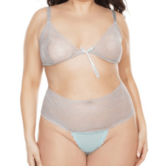 Misty Blue And Grey Bra And Panty Set - Sexdoll.Sex