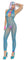 Neon Blue Footless Bodystocking - One Size Available - Sexdoll.Sex