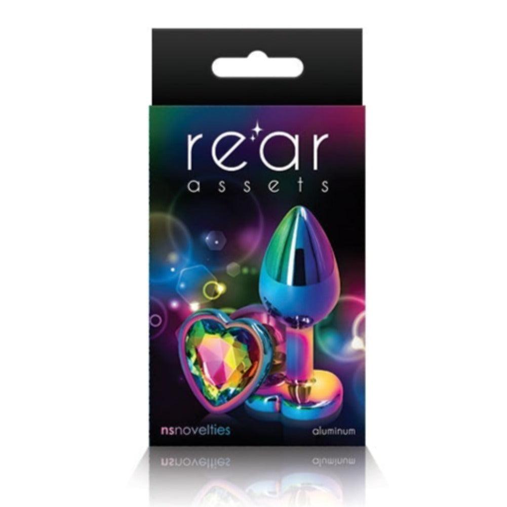 NS Novelties Rainbow Heart Jeweled Metal Butt Plug - Sexdoll.Sex