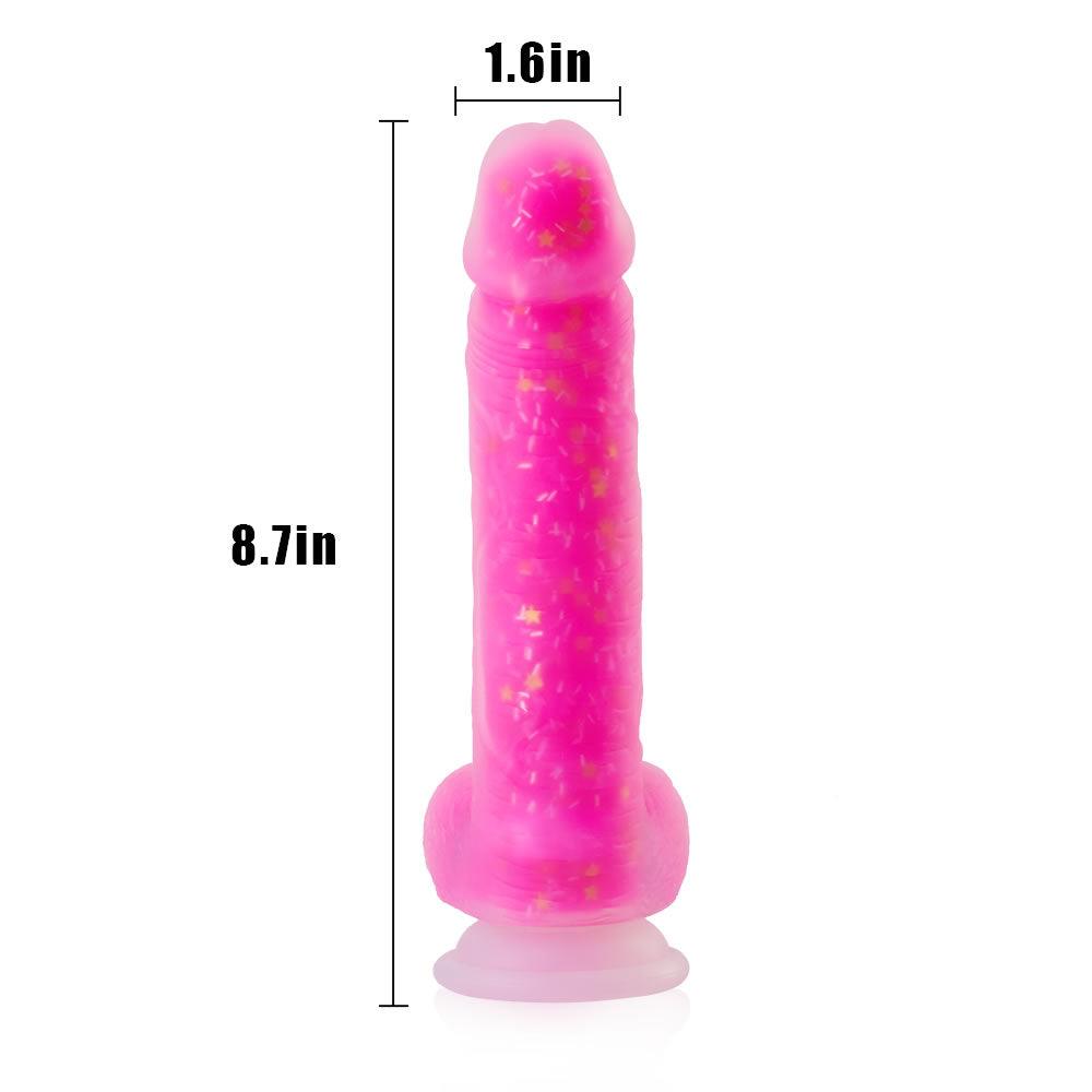 Pink Glitter Remote Control Vibrating Dildo - Sparkle and Pleasure Combined - Sexdoll.Sex