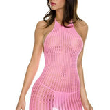 Pink Halter Crotchet Mini Dress & G-String Lingerie Set - Sexdoll.Sex