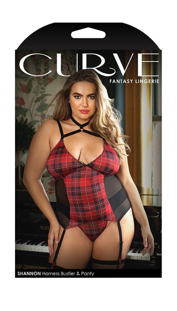 Plaid Adjustable Harness Bustier & Panty - Sexdoll.Sex