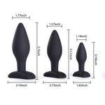 Pleasure Anal Training Silicone Classic Butt Plugs Set (3 Pieces) - Sexdoll.Sex