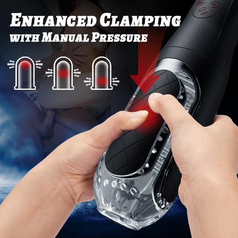 Pressure Plate Removable Sucking Vibrating Handheld Masturbation Cup - Sexdoll.Sex