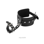 Prisoner Faux Leather Wrist Cuffs with Thumb Cuffs - Restrained Desire - Sexdoll.Sex