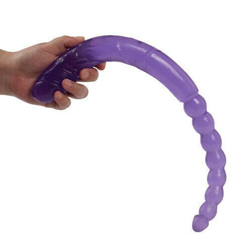 Purple Double-ended Manual Anal Beads and Glans 2 in 1 Dildo 18.5 Inch - Sexdoll.Sex