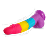 Rainbow Suction Cup Dildo - 7-inch Realistic Dildo - Sexdoll.Sex