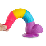 Rainbow Suction Cup Dildo - 7-inch Realistic Dildo - Sexdoll.Sex