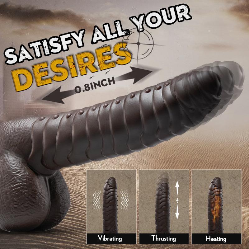 RATTLESNAKE 5 Vibrating 3 Thrusting Heating Function Fantastic Dildo - Sexdoll.Sex