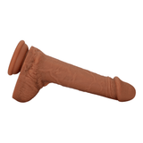 Realistic Feel Brown Silicone Dildo With Balls For Orgasmic Internal & External Pleasure With Every Thrust - Sexdoll.Sex