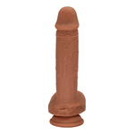 Realistic Feel Brown Silicone Dildo With Balls For Orgasmic Internal & External Pleasure With Every Thrust - Sexdoll.Sex