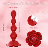 Remote Control Rose Rotating Beads Butt Plug Vibrator - Anal Pleasure at Your Command - Sexdoll.Sex