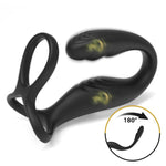 Reyer Wearable Prostate Massager with 10 Quiet Vibrations and Dual Cock Ring - Sexdoll.Sex