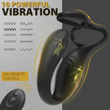 Reyer Wearable Prostate Massager with 10 Quiet Vibrations and Dual Cock Ring - Sexdoll.Sex