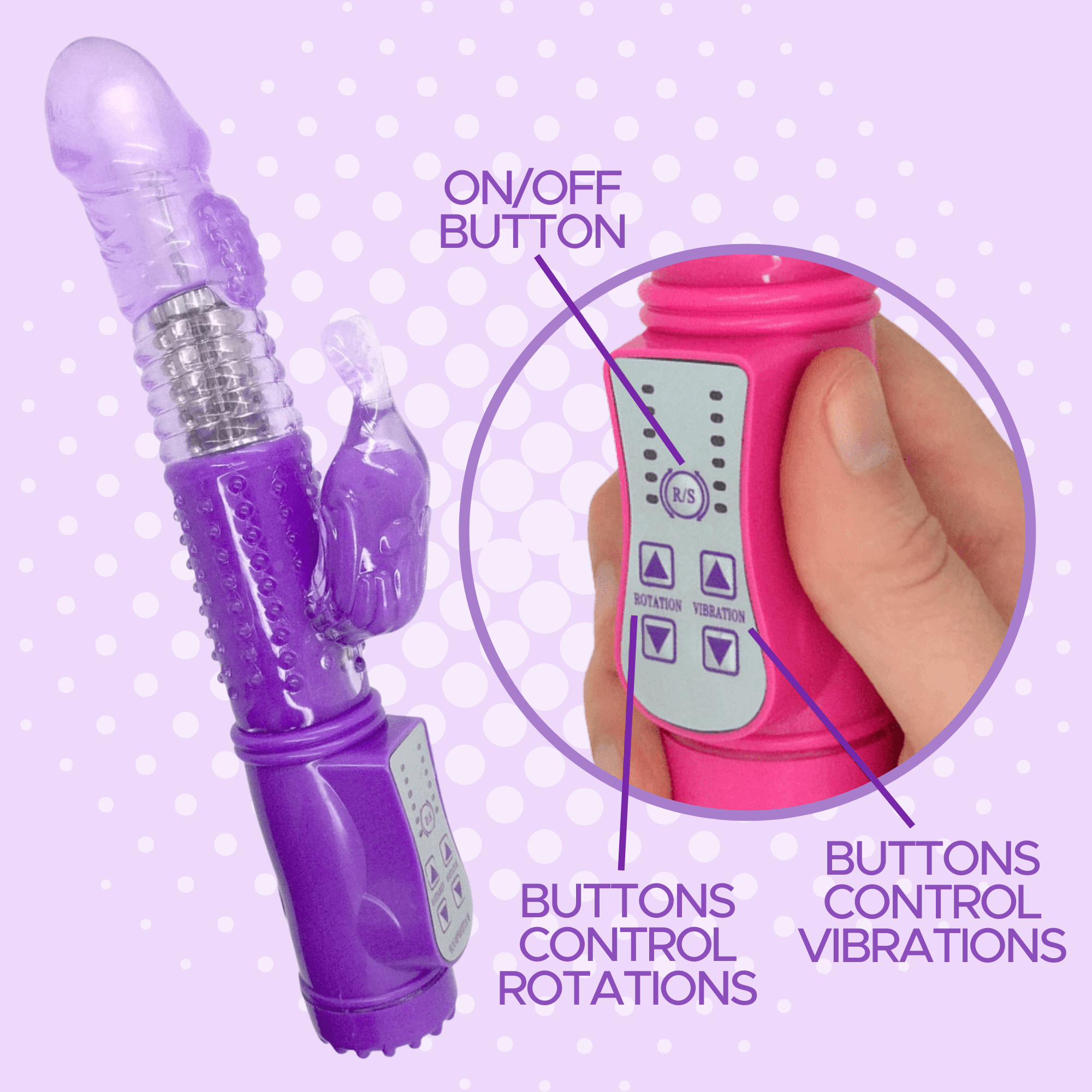 Ribbed Rotating Rabbit Vibe - Sexdoll.Sex