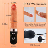 Riley 7 Wriggling Quiet 9 Vibrating Heating Vaginal Anal Vibrator Lifelike Dildo 9.65 Inch - Sexdoll.Sex