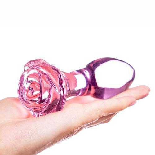 Rose butt plug Flower glass butt plug - Sexdoll.Sex