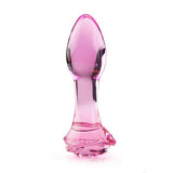 Rose butt plug Flower glass butt plug - Sexdoll.Sex