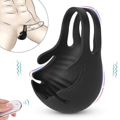 S-HANDE 1.29-Inch 9-Speed Vibrating Penis Ring with Testicles Teaser - Sexdoll.Sex