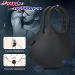 S-HANDE 1.29-Inch 9-Speed Vibrating Penis Ring with Testicles Teaser - Sexdoll.Sex